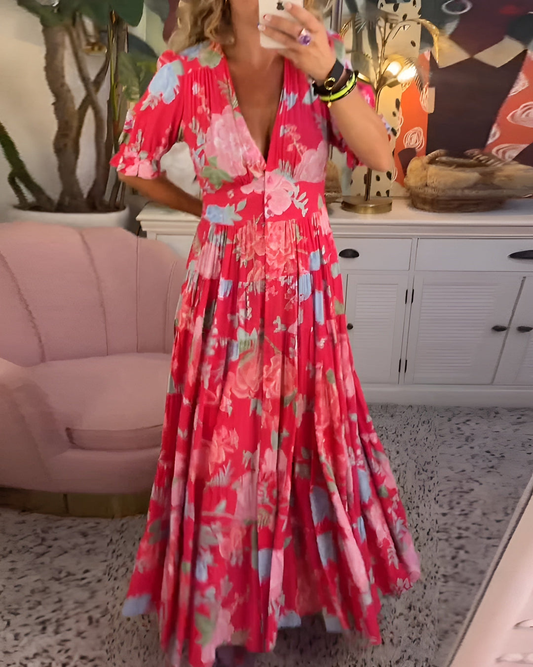 Carine - Elegancka Sukienka Kwiatowa