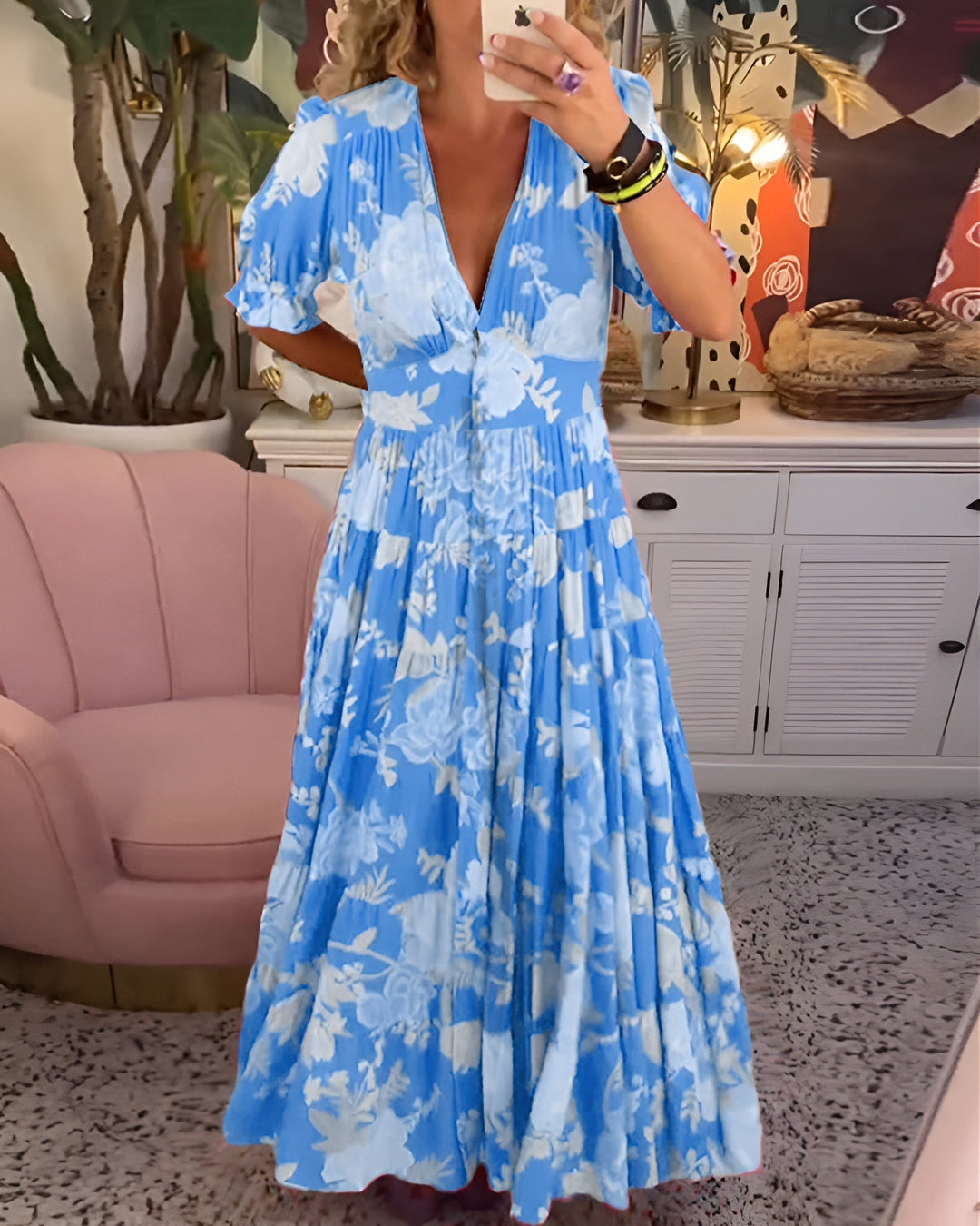 Carine - Elegancka Sukienka Kwiatowa
