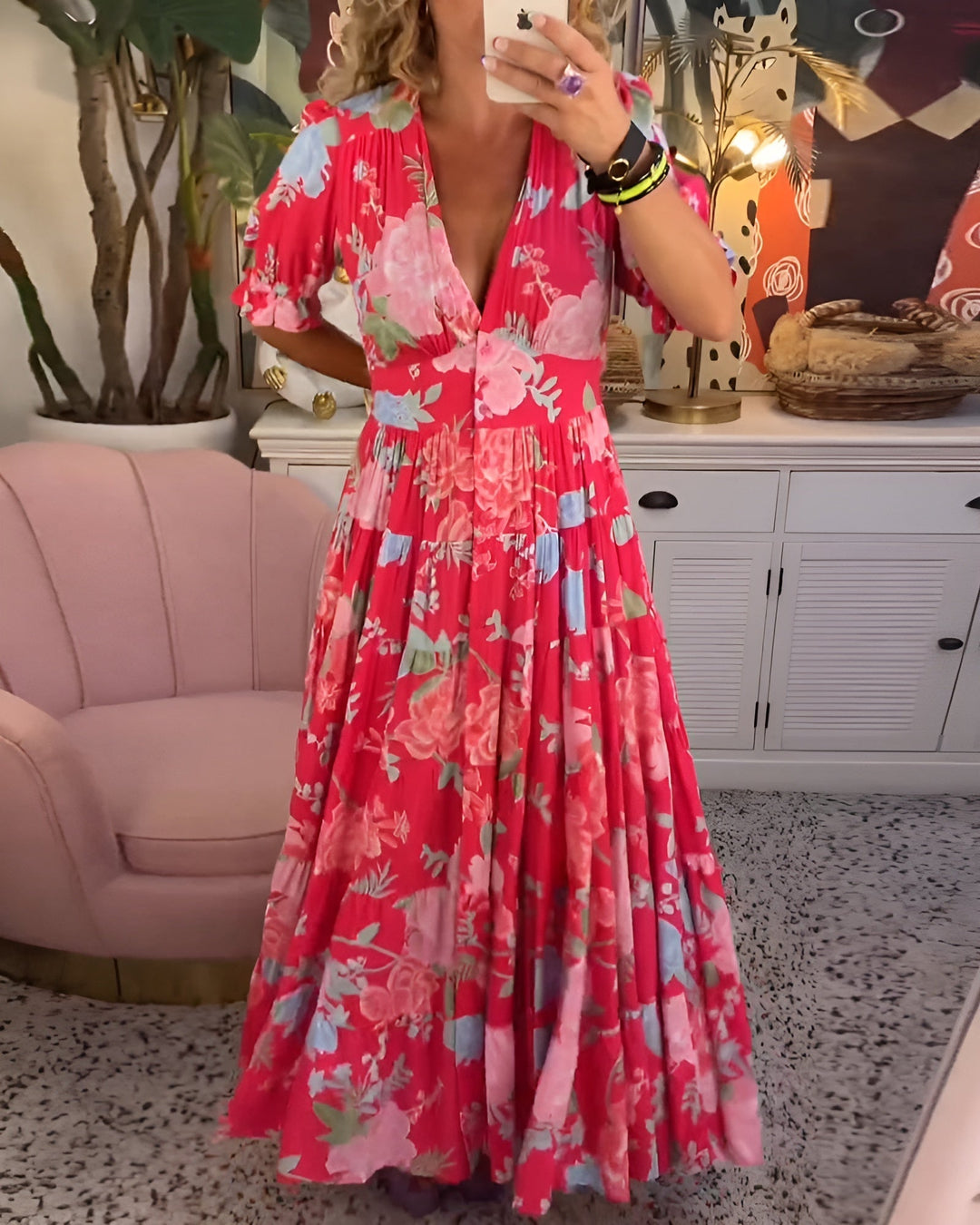 Carine - Elegancka Sukienka Kwiatowa