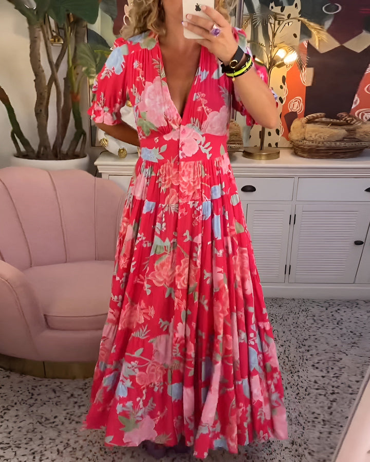 Carine - Elegancka Sukienka Kwiatowa