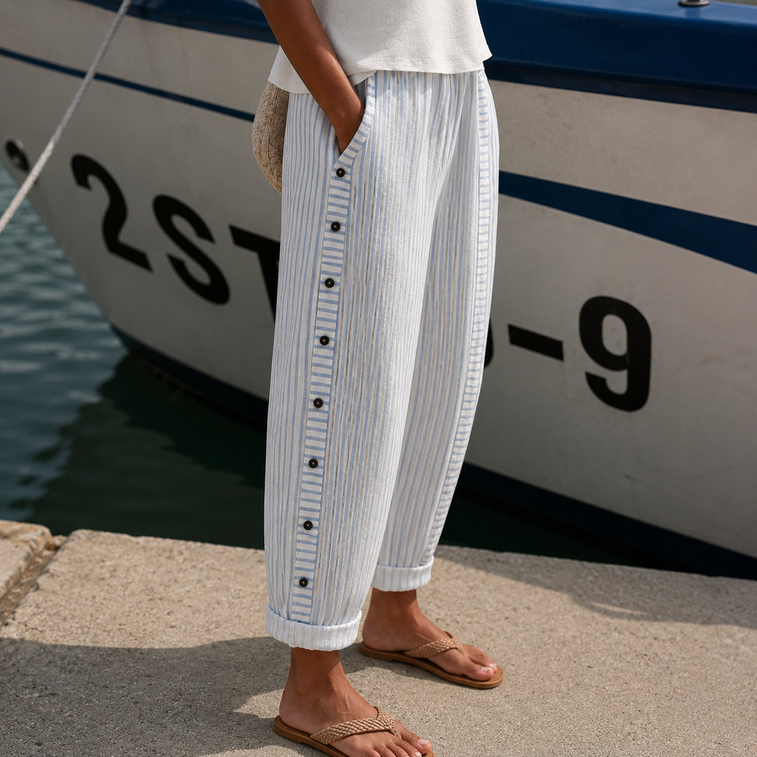 REA | WYGODNE STRUKTURALNE SPODNIE CASUAL