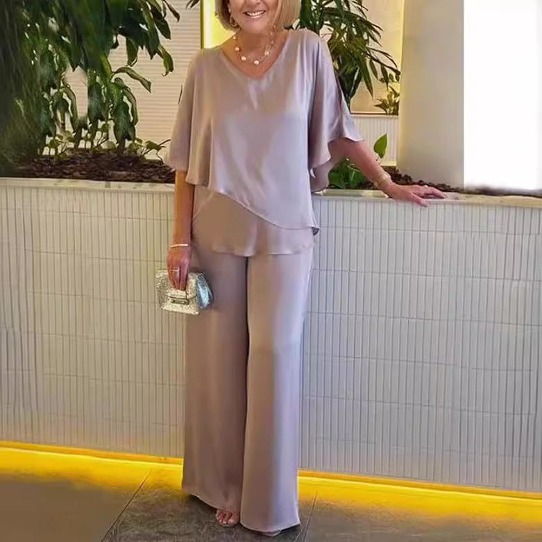 Martha - Wygodny zestaw z szerokimi nogawkami