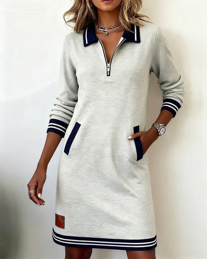 Sylvia™ | Elegancka Sukienka Bawełniana z Długim Rękawem