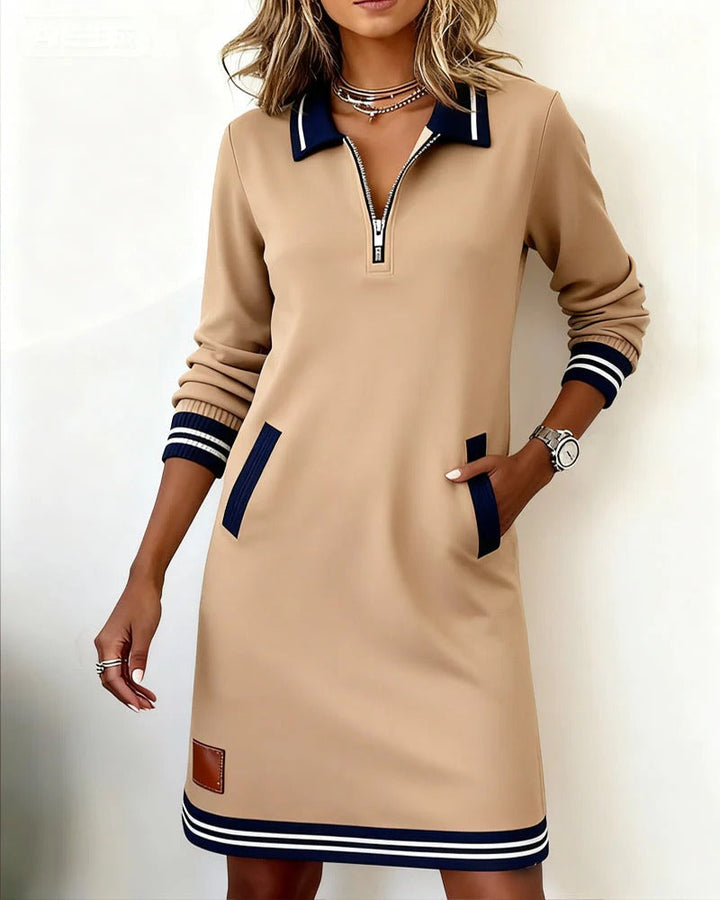 Sylvia™ | Elegancka Sukienka Bawełniana z Długim Rękawem